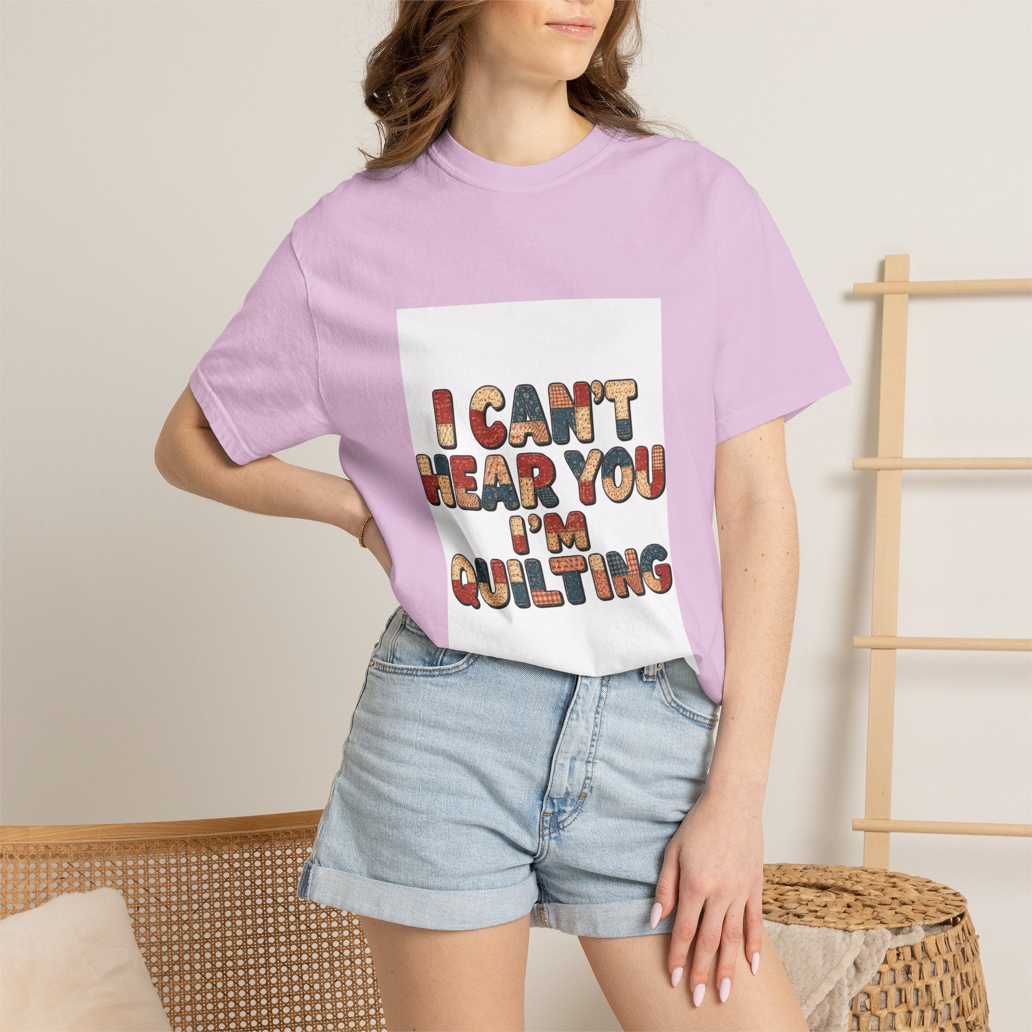 Quilting T-Shirt — "I Can't Hear You I'm Quilting" Retro Craft Tee