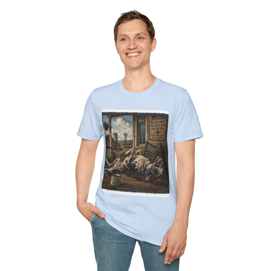 Great Dane Sleeping   Farmhouse Art T‑Shirt