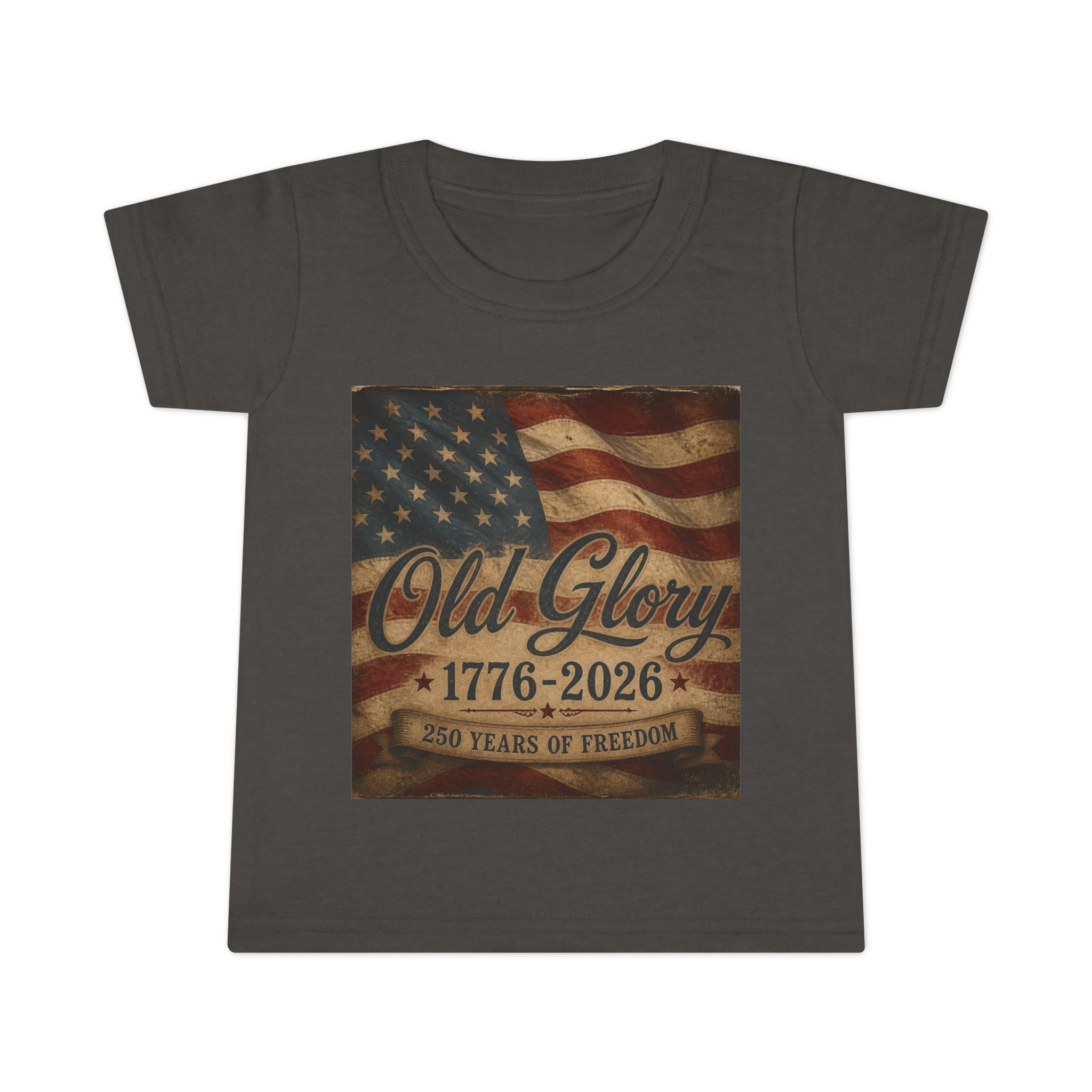 Toddler T-Shirt - "Old Glory 1776-2026"  Patriotic Flag Tee