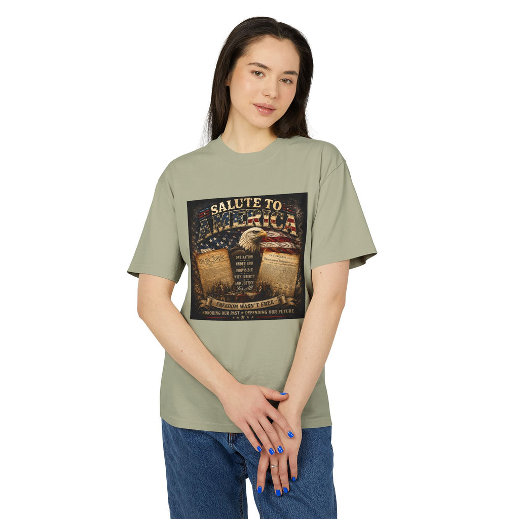 Salute to America T-Shirt — Patriotic Bald Eagle & Flag Memorial Tee