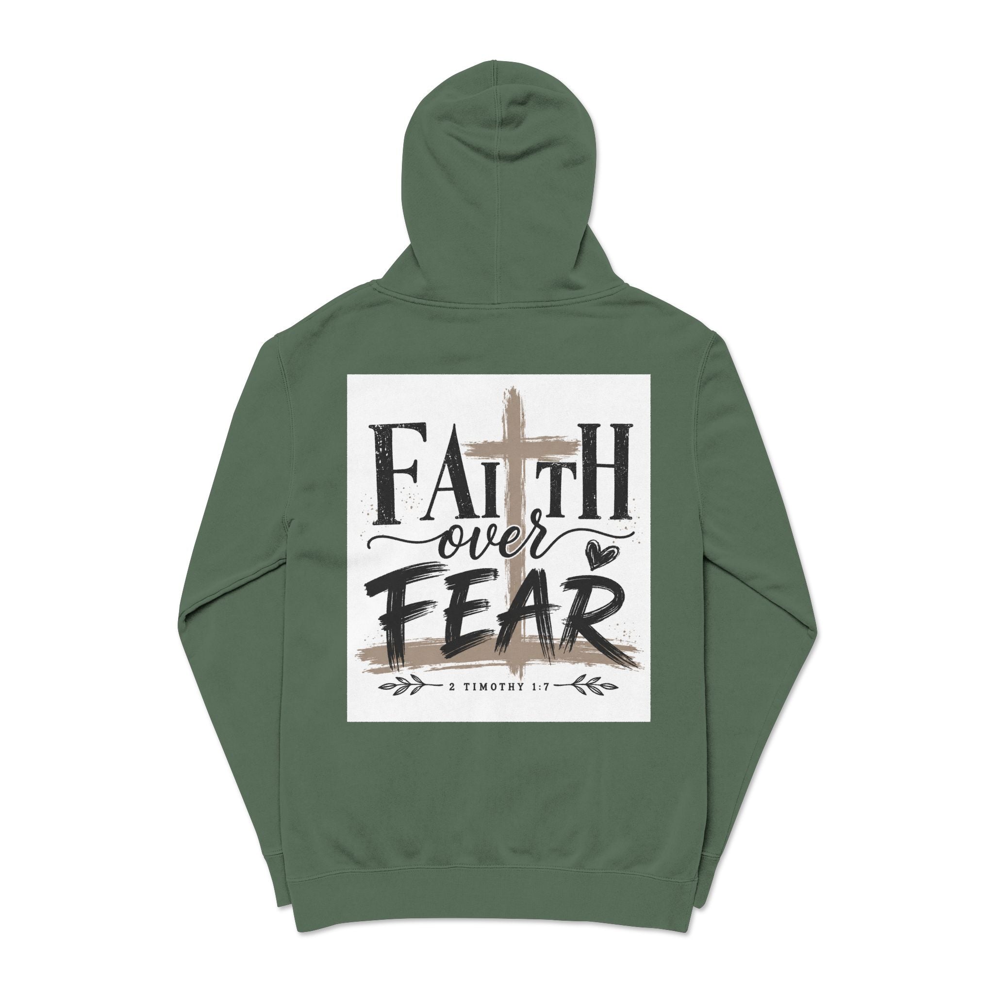Faith Over Fear Hoodie — Pigment-Dyed Inspirational Pullover