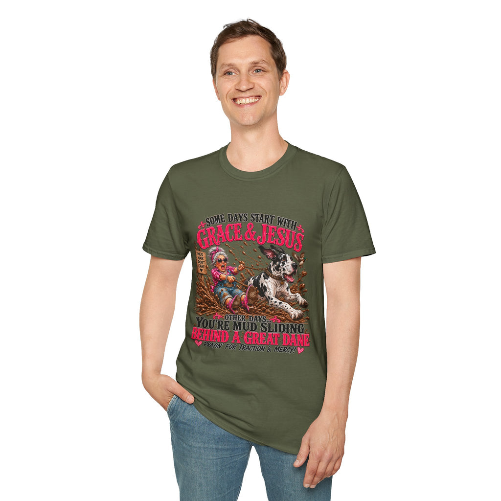 Great Dane Christian Mud Slide  Funny Graphic Tee