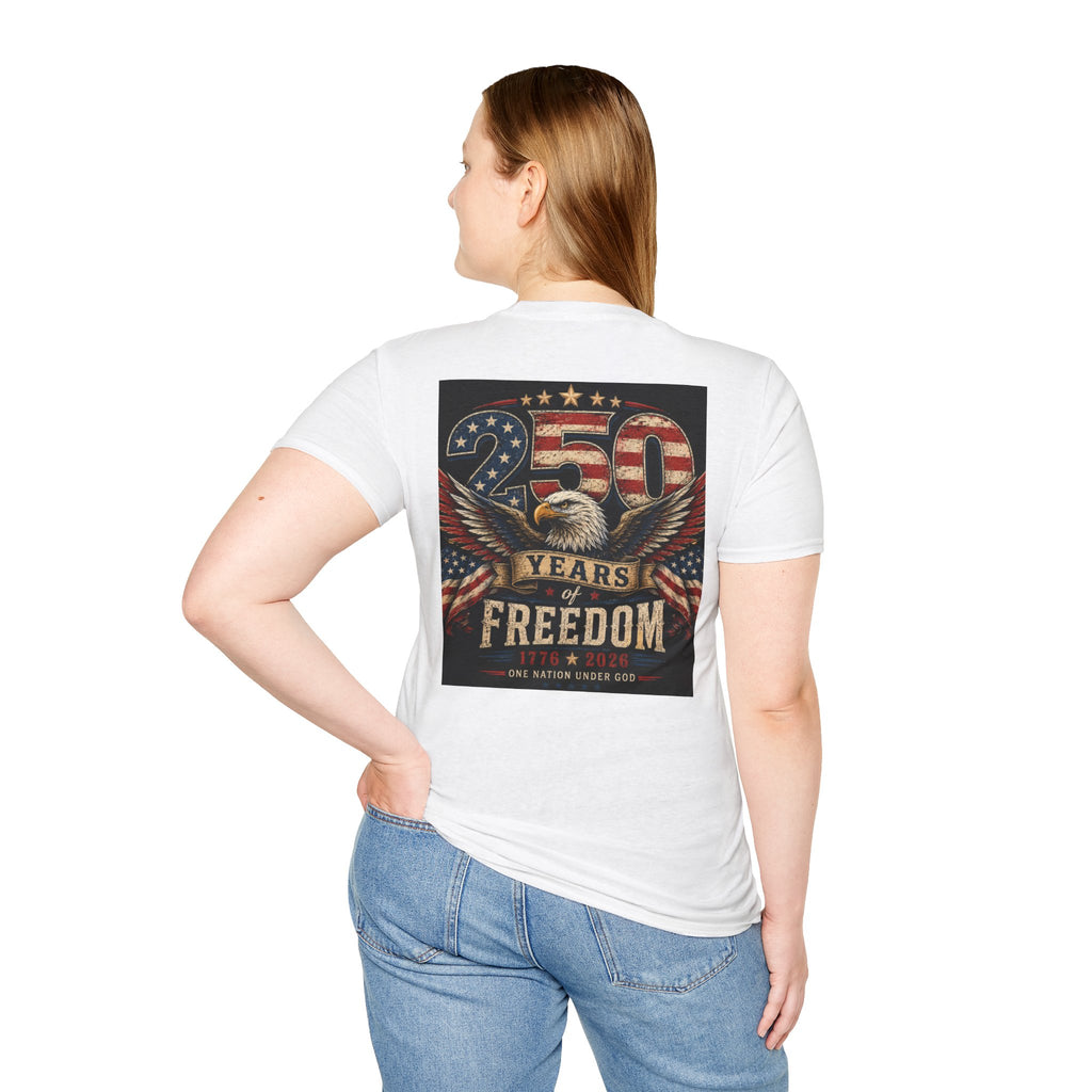 250 Years — Patriotic Bald Eagle & Great Dane  American Flag Tee