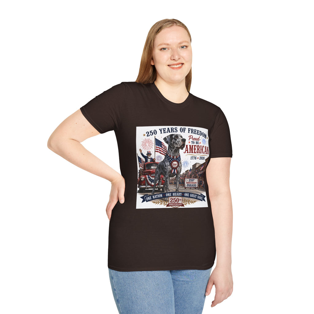 250th Great Dane T-Shirt — 1776–2026 Patriotic Tee