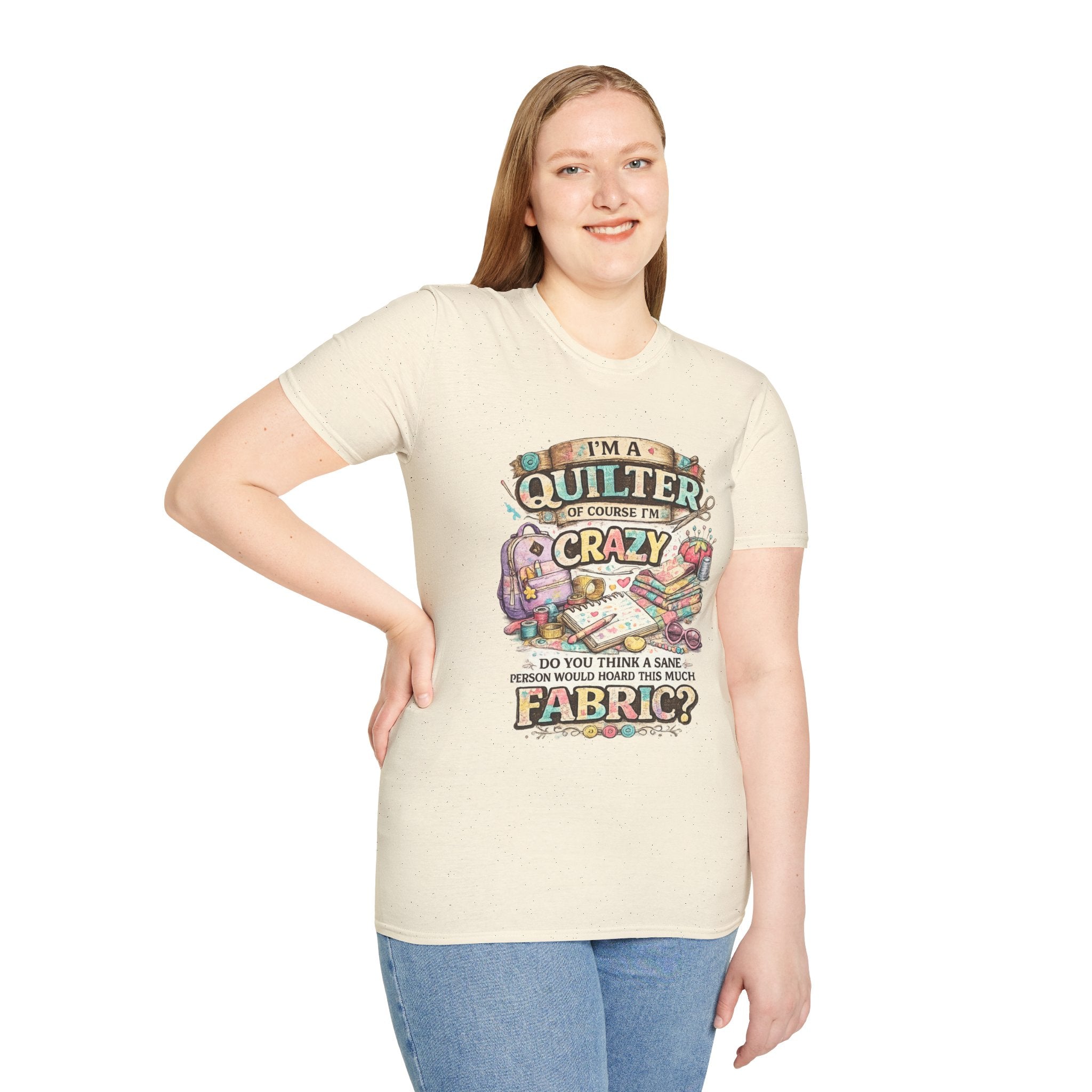 Quilter T‑Shirt — "I’m a Quilter (Of Course I’m Crazy)" Funny Sewing Shirt