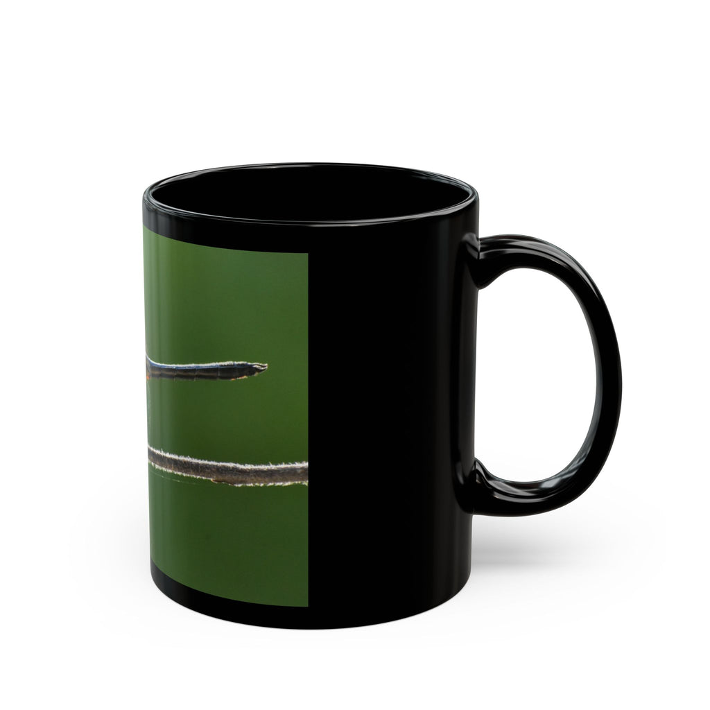Dragonfly Photo Black Mug — Nature Wildlife Coffee Cup (11oz, 15oz)