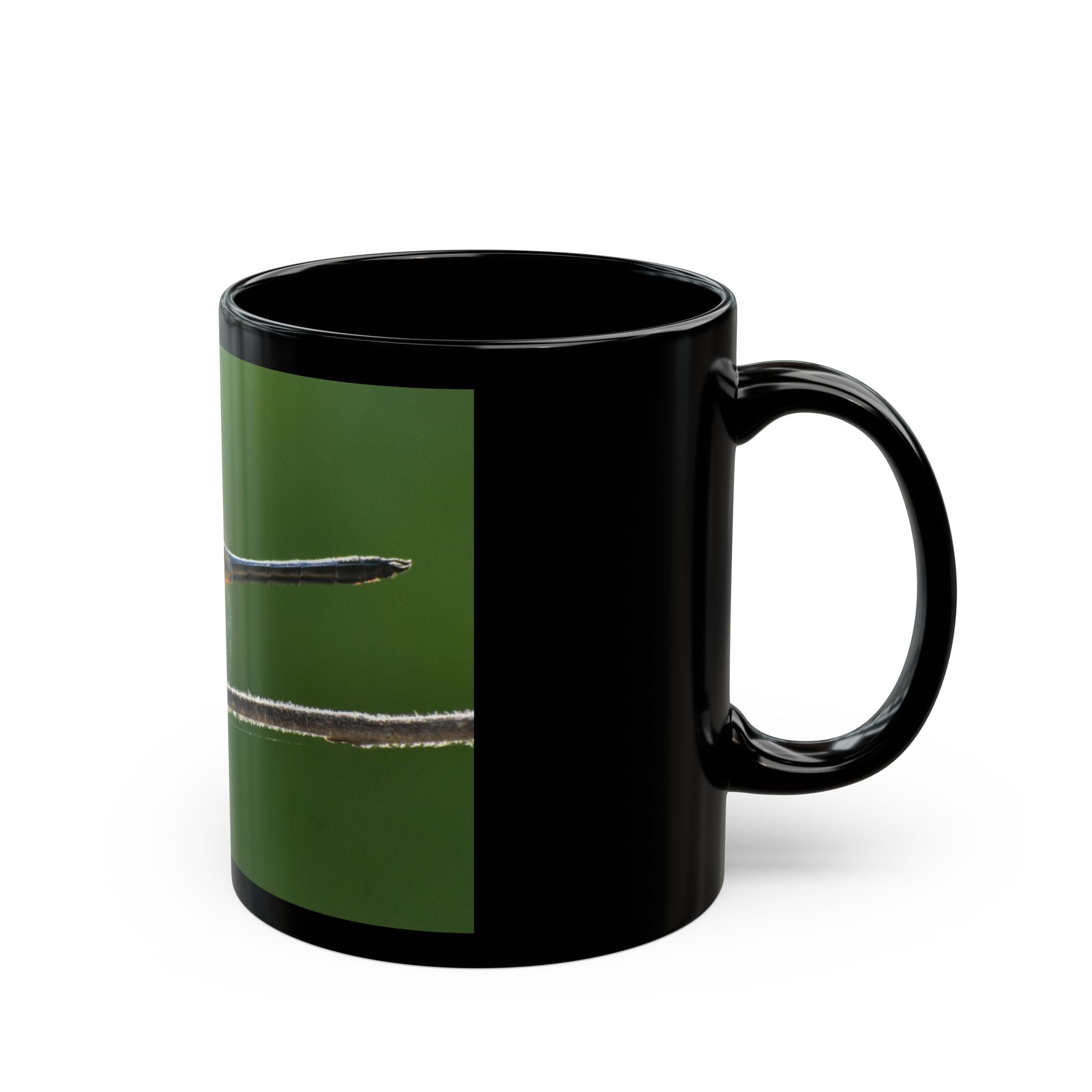 Dragonfly Photo Black Mug — Nature Wildlife Coffee Cup (11oz, 15oz)