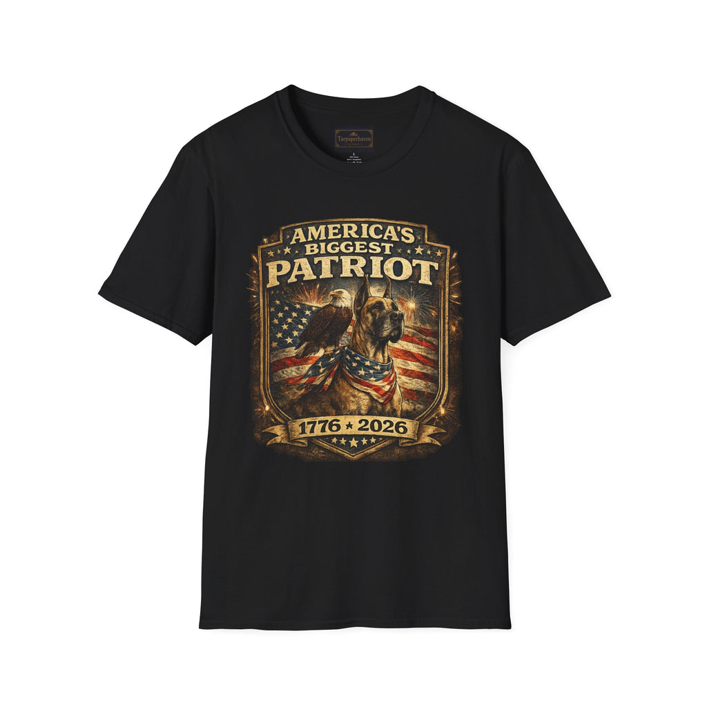 Patriot T-Shirt — Great Dane 1776–2026 Vintage Eagle Flag Tee