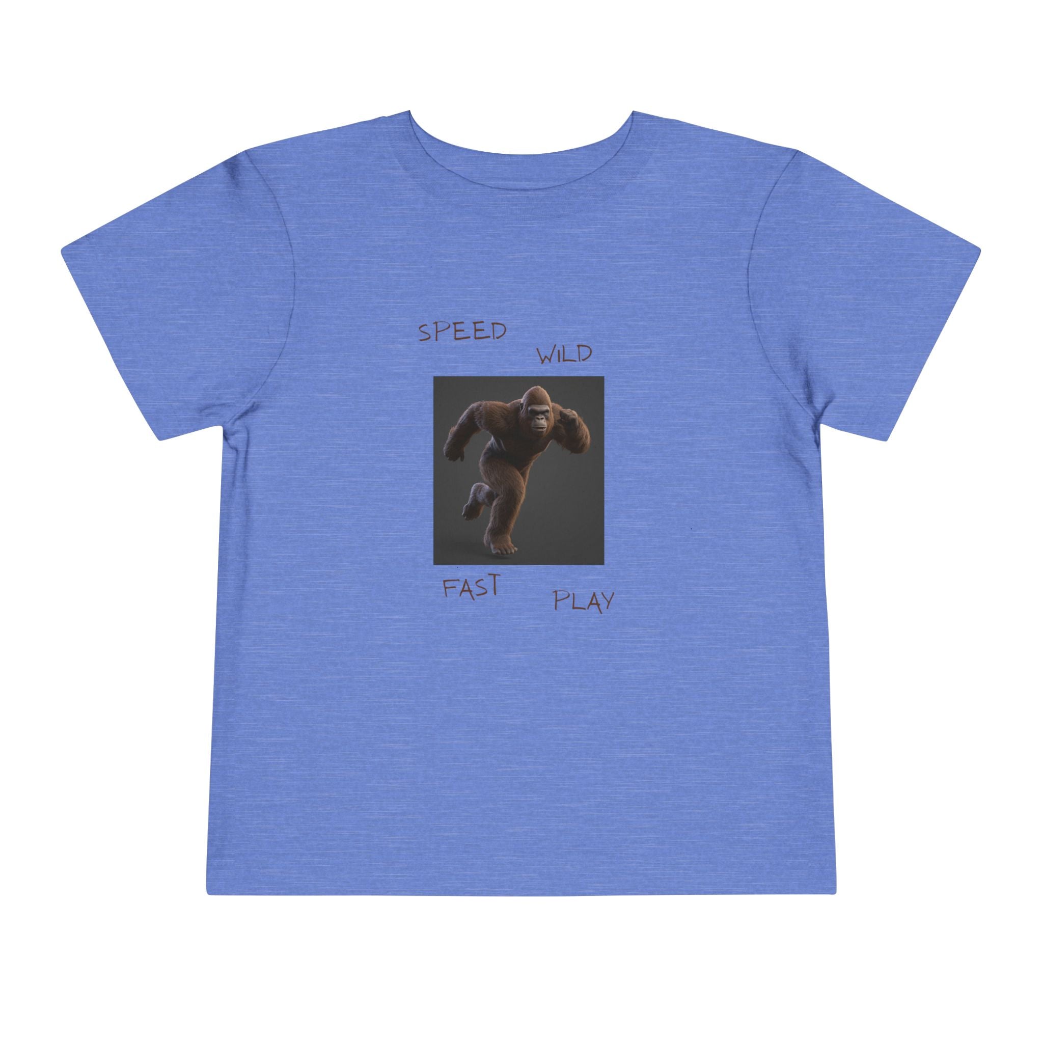 Toddler Tee — 'Speed Wild Fast Play' Running SasquatchGraphic