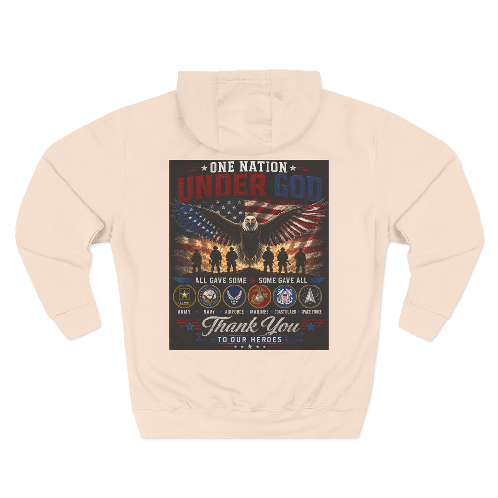 Military Tribute Hoodie — "One Nation Under God" Patriotic Fleece