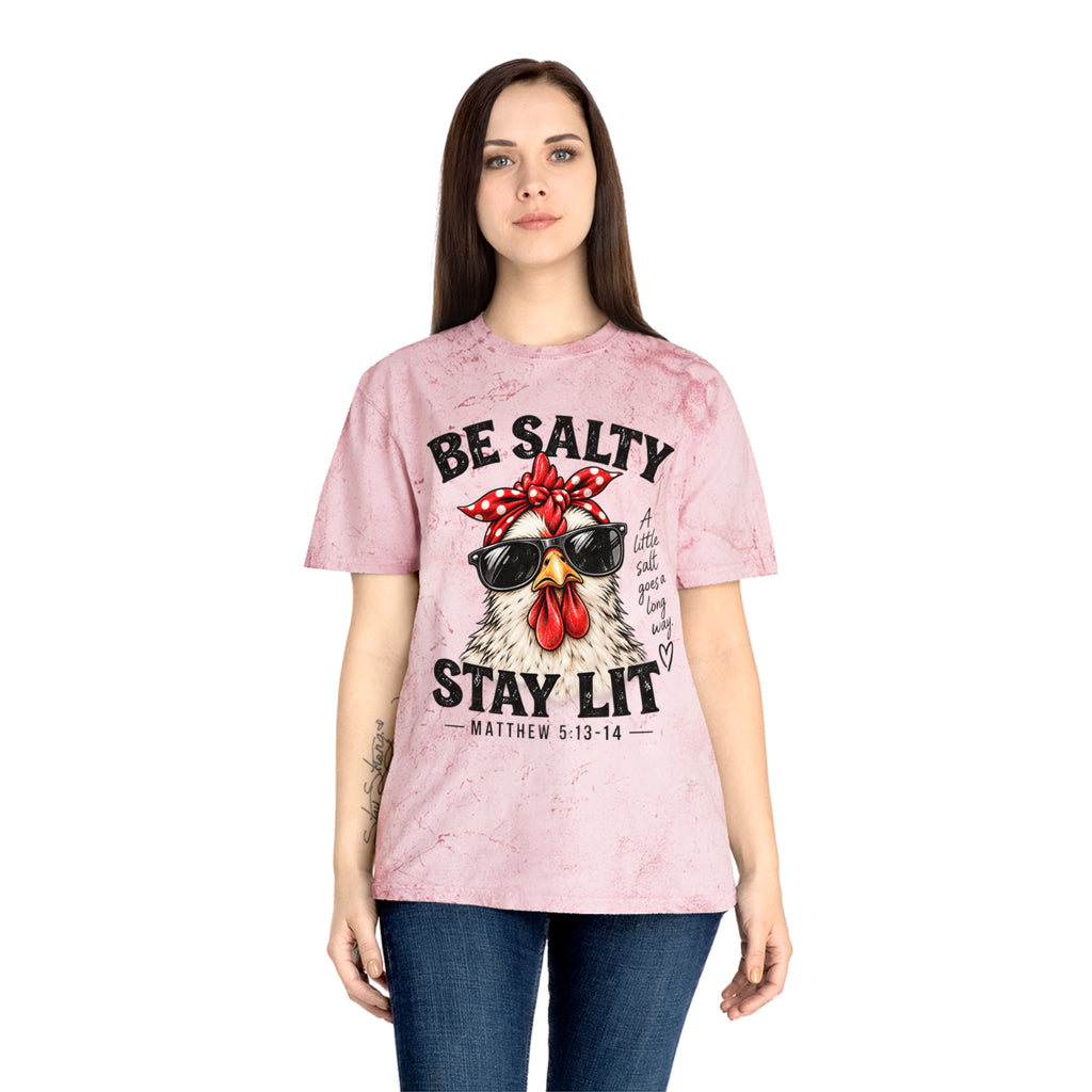 Be Salty Stay Lit Chicken Tee — Christian Faith Graphic T-Shirt