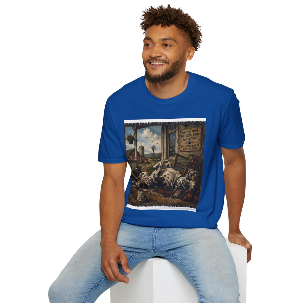 Great Dane Sleeping   Farmhouse Art T‑Shirt