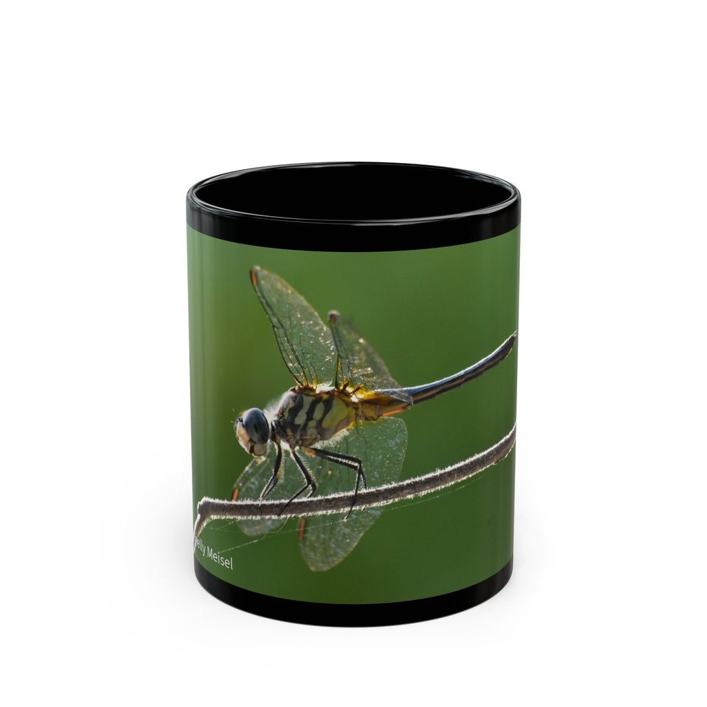 Dragonfly Photo Black Mug — Nature Wildlife Coffee Cup (11oz, 15oz)