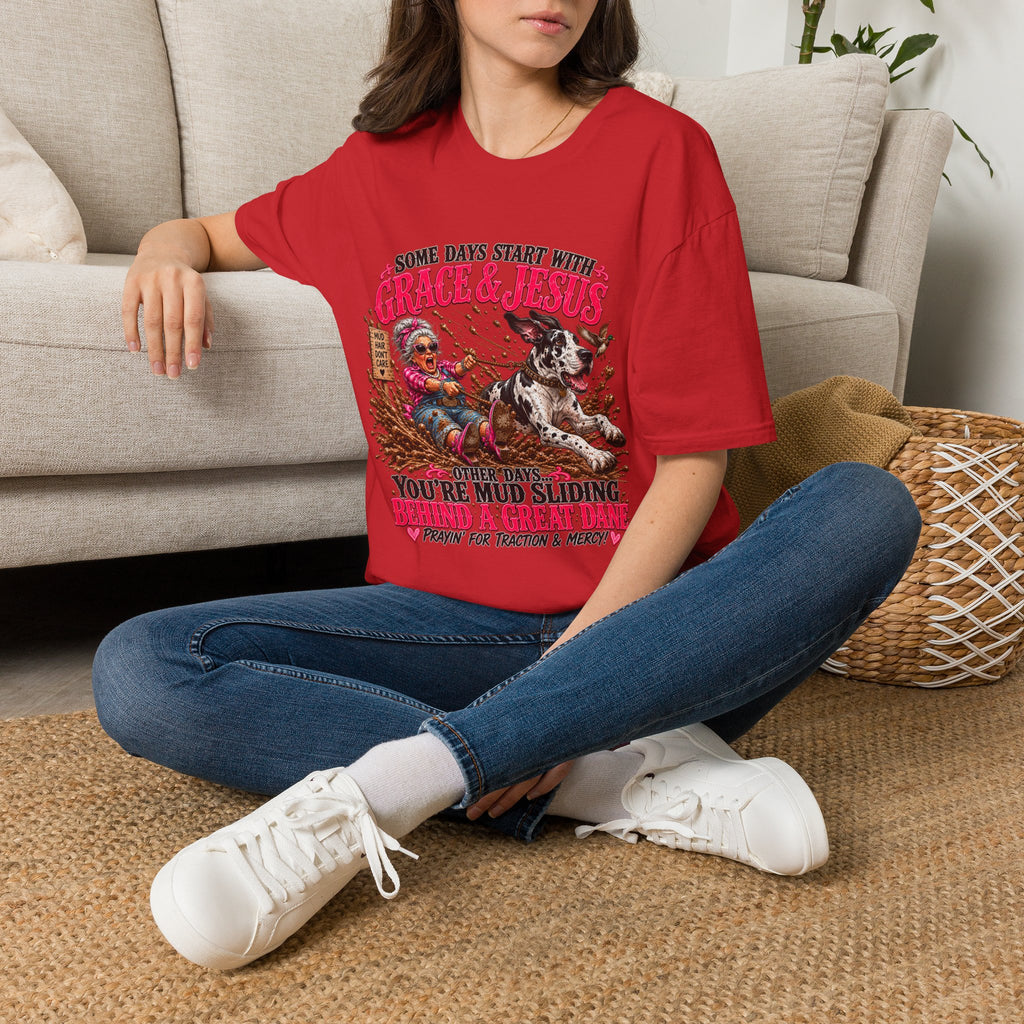 Great Dane Christian Mud Slide  Funny Graphic Tee