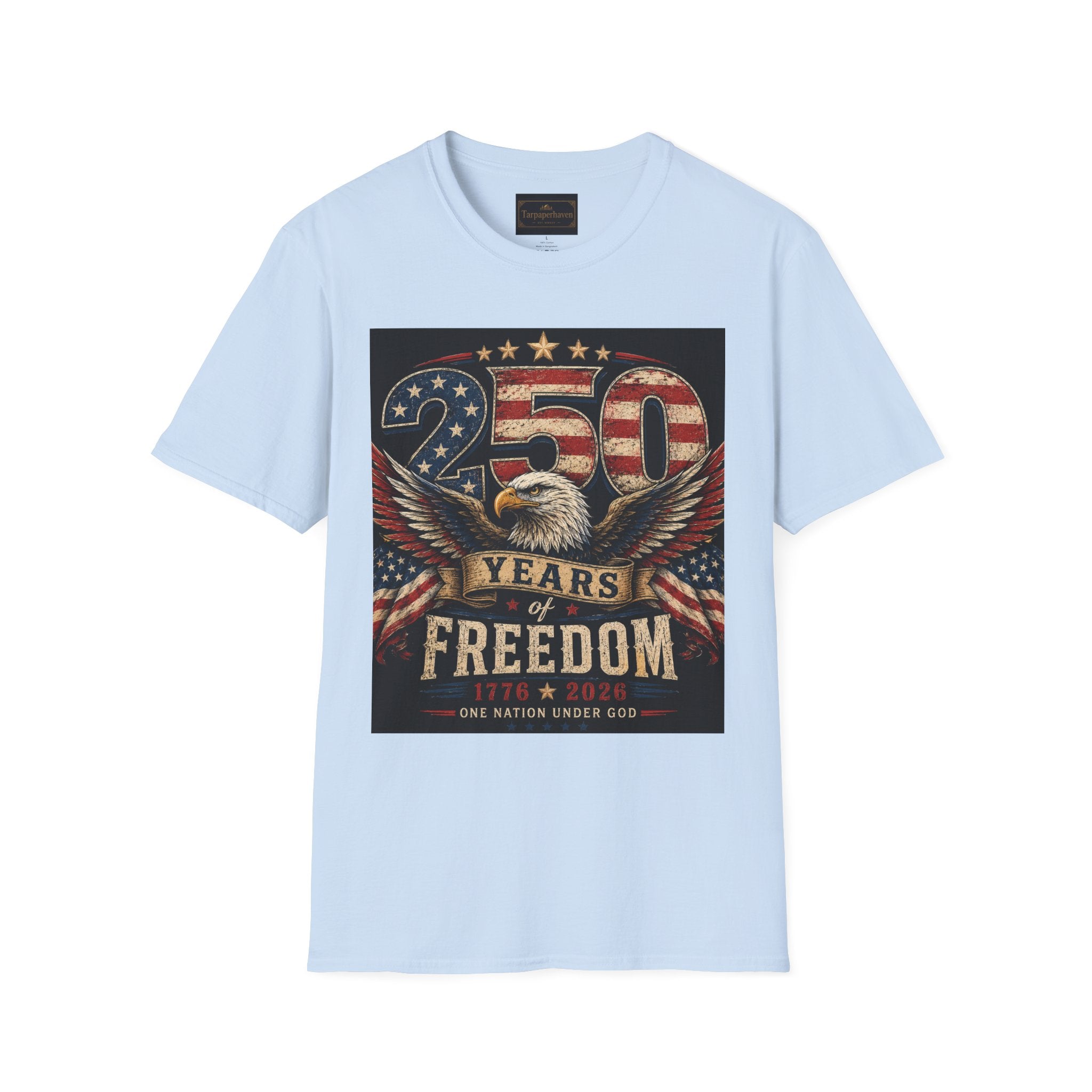Patriotic 250 Years Freedom T-Shirt — American Flag Eagle Anniversary Tee